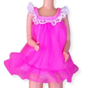 Barbie Skipper '83 Fashion Fantasy Sweet Dreams Nightgown Set Hot Pink Vtg #4878